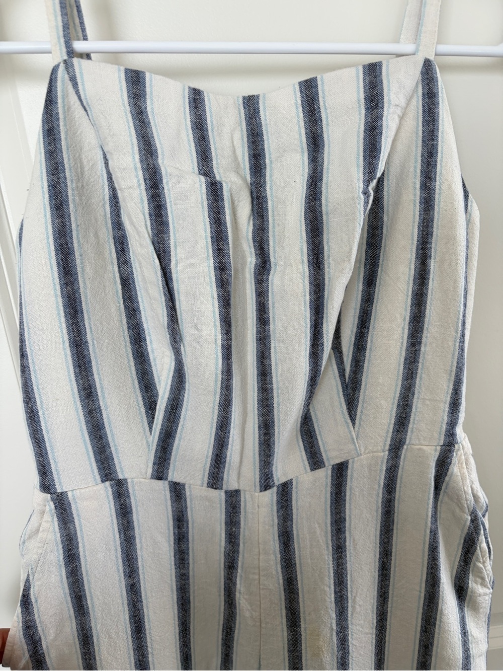 🌺SOLD🌺 Old Navy Blue & White Striped Linen-Blend Jumpsuit - Picture 2 of 5